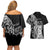 671 Guam Personalised Couples Matching Off Shoulder Short Dress and Hawaiian Shirt Latte Stone Tribal