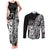 671 Guam Personalised Couples Matching Tank Maxi Dress and Long Sleeve Button Shirt Latte Stone Tribal