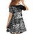 671 Guam Personalised Family Matching Off Shoulder Short Dress and Hawaiian Shirt Latte Stone Tribal