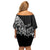 671 Guam Personalised Family Matching Off Shoulder Short Dress and Hawaiian Shirt Latte Stone Tribal