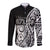 671 Guam Personalised Long Sleeve Button Shirt Latte Stone Tribal