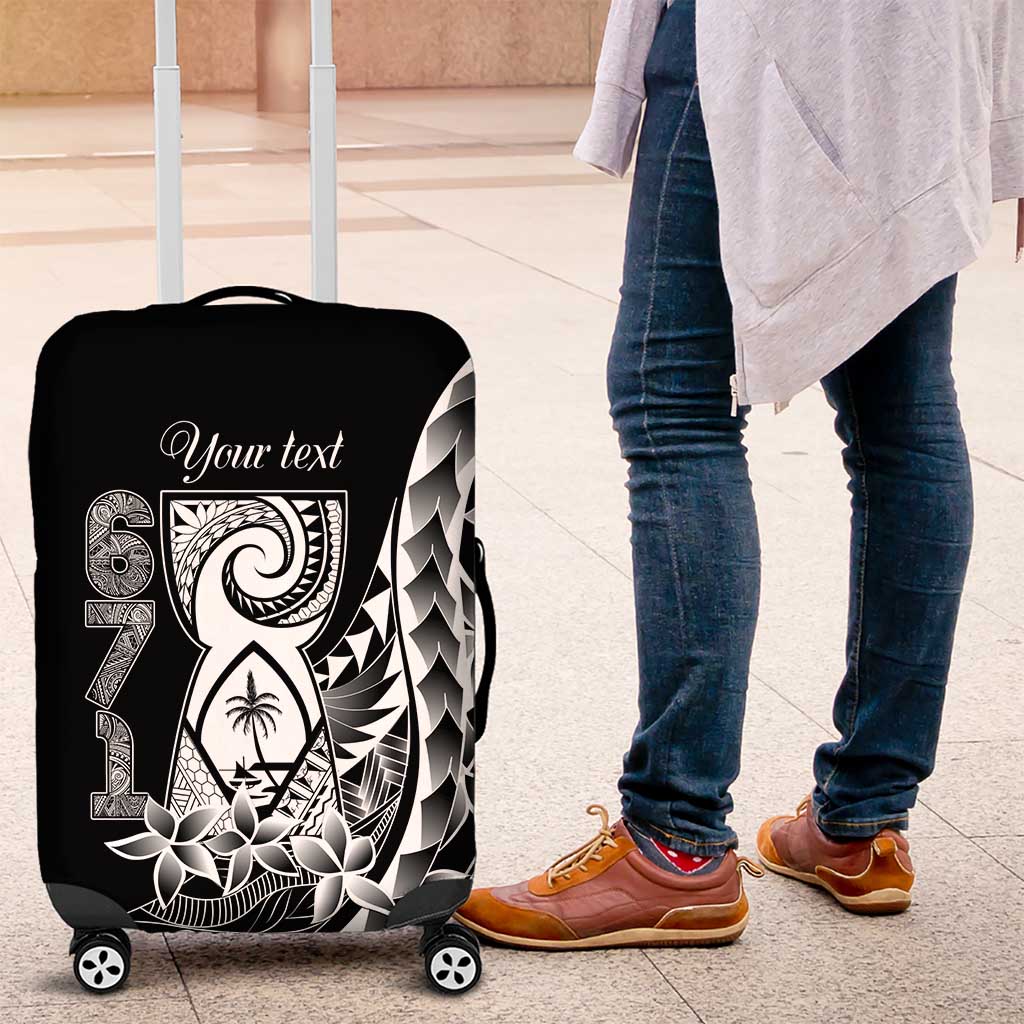 671 Guam Personalised Luggage Cover Latte Stone Tribal LT9 Black - Polynesian Pride