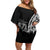 671 Guam Personalised Off Shoulder Short Dress Latte Stone Tribal