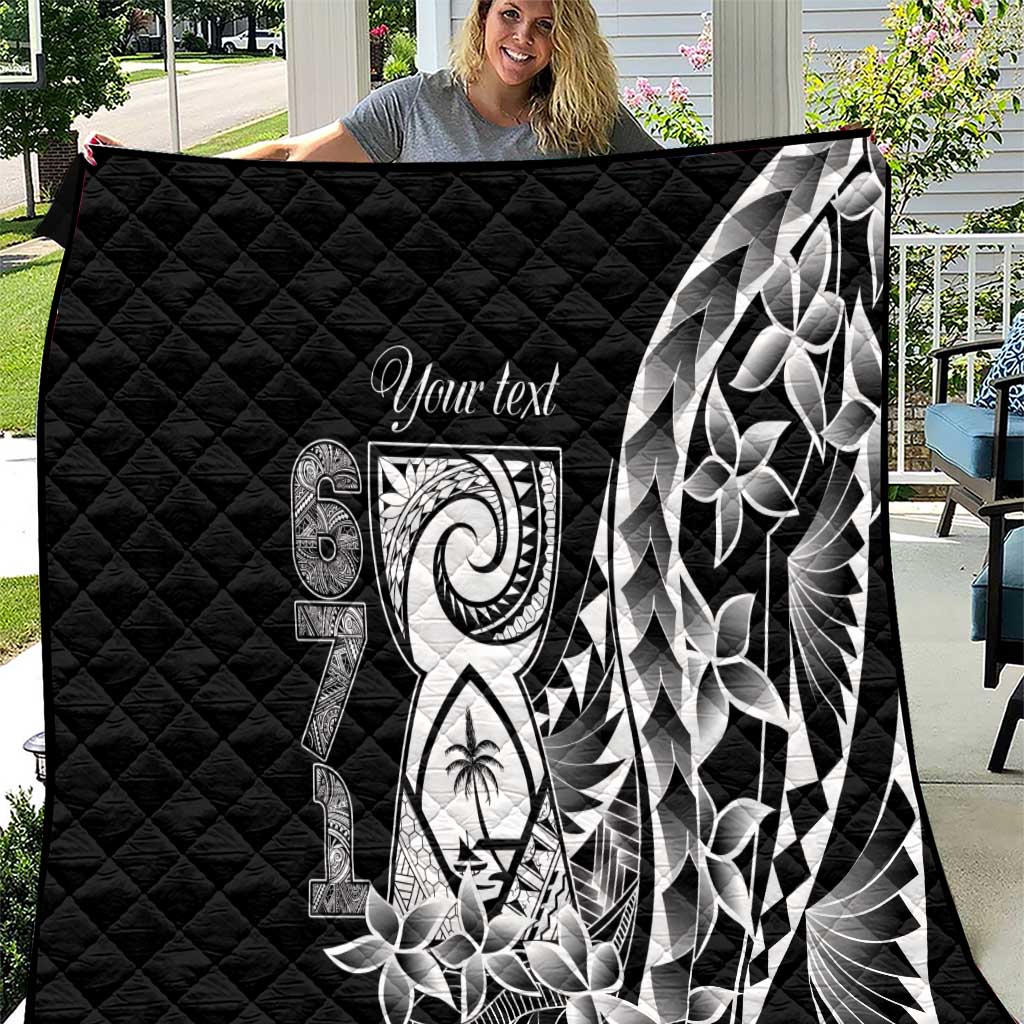 671 Guam Personalised Quilt Latte Stone Tribal LT9 Black - Polynesian Pride