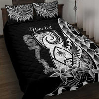 671 Guam Personalised Quilt Bed Set Latte Stone Tribal LT9 Black - Polynesian Pride