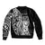 671 Guam Personalised Sleeve Zip Bomber Jacket Latte Stone Tribal