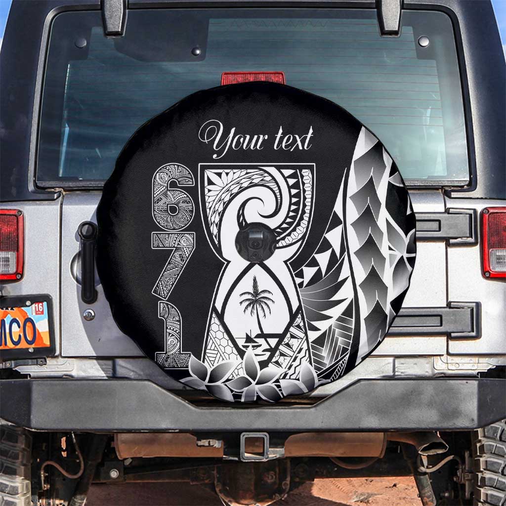 671 Guam Personalised Spare Tire Cover Latte Stone Tribal LT9 Black - Polynesian Pride