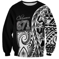 671 Guam Personalised Sweatshirt Latte Stone Tribal LT9 Unisex Black - Polynesian Pride