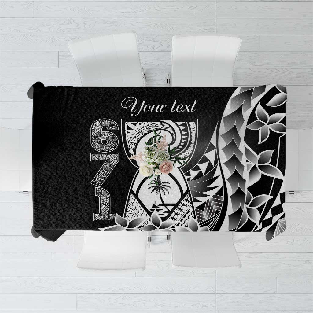 671 Guam Personalised Tablecloth Latte Stone Tribal LT9 Black - Polynesian Pride