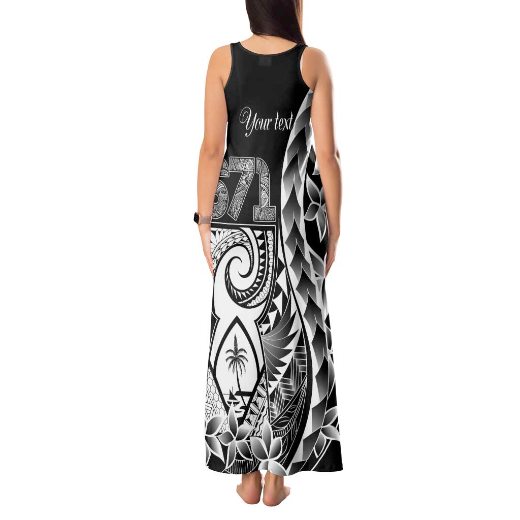 671 Guam Personalised Tank Maxi Dress Latte Stone Tribal LT9 - Polynesian Pride