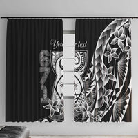 671 Guam Personalised Window Curtain Latte Stone Tribal LT9 With Hooks Black - Polynesian Pride