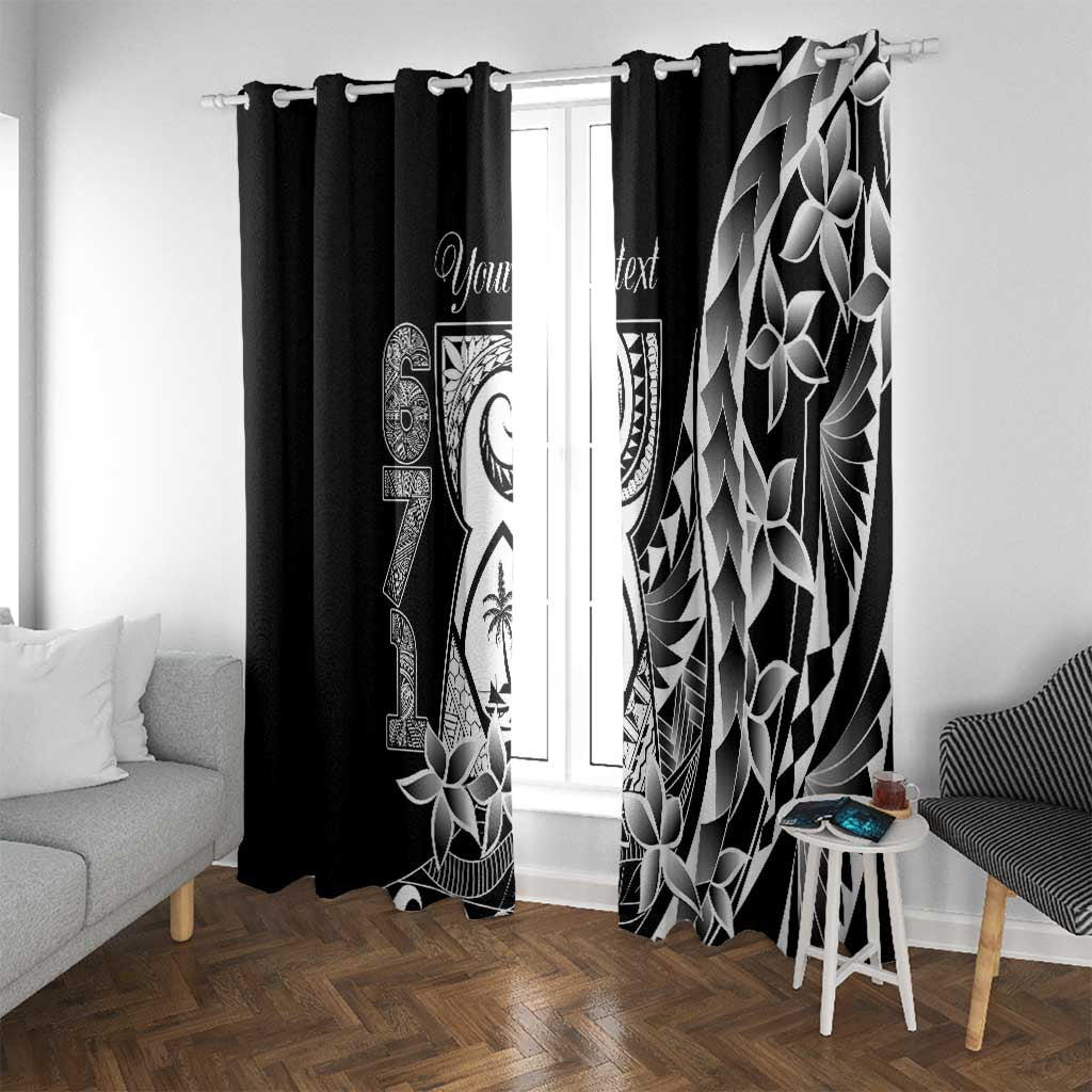 671 Guam Personalised Window Curtain Latte Stone Tribal LT9 With Grommets Black - Polynesian Pride