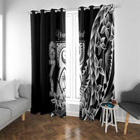 671 Guam Personalised Window Curtain Latte Stone Tribal LT9 With Grommets Black - Polynesian Pride