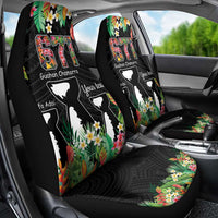 671 Guam Personalised Car Seat Cover Latte Stone and Tropical Flowers LT9 - Polynesian Pride