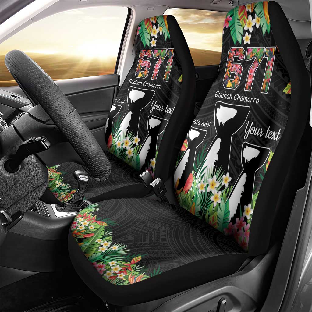 671 Guam Personalised Car Seat Cover Latte Stone and Tropical Flowers LT9 - Polynesian Pride