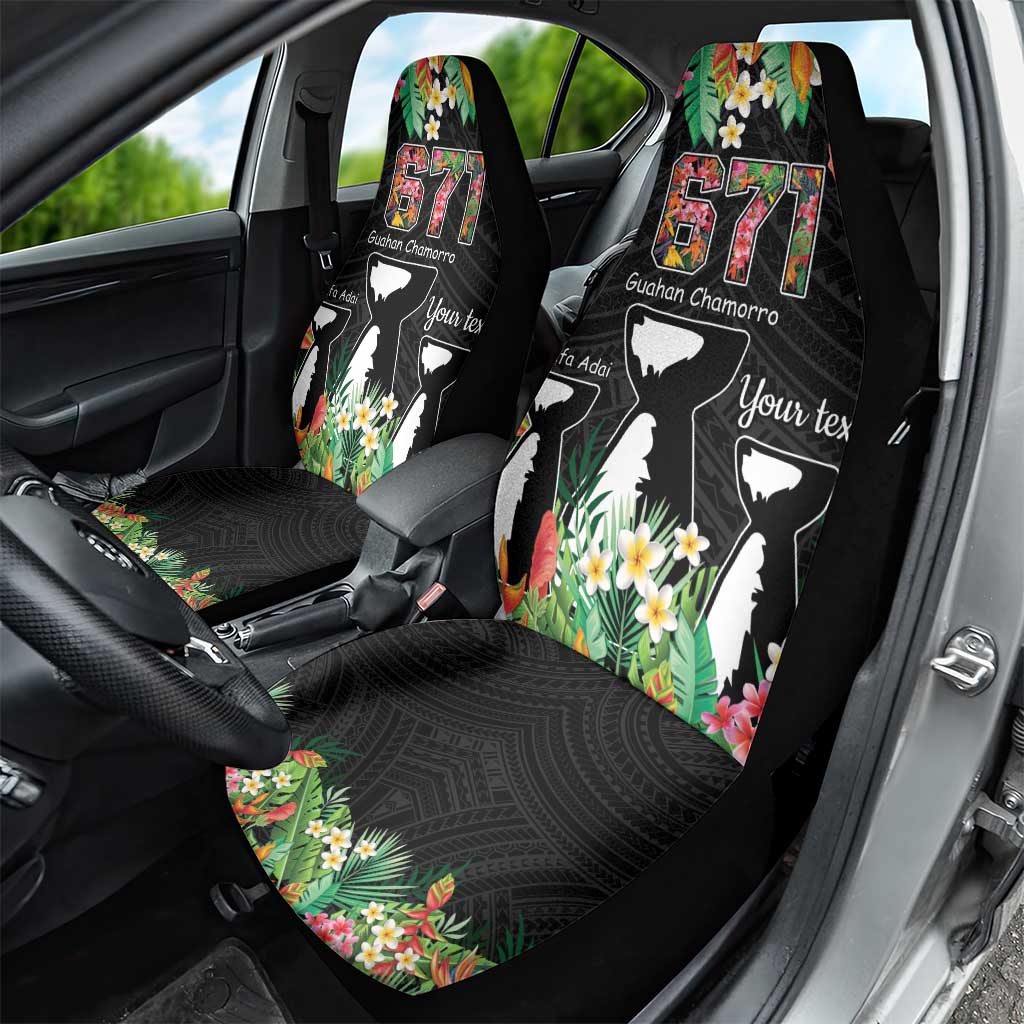 671 Guam Personalised Car Seat Cover Latte Stone and Tropical Flowers LT9 - Polynesian Pride
