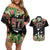 671 Guam Personalised Couples Matching Off Shoulder Short Dress and Hawaiian Shirt Latte Stone and Tropical Flowers