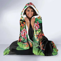 671 Guam Personalised Hooded Blanket Latte Stone and Tropical Flowers LT9 - Polynesian Pride