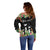 671 Guam Personalised Off Shoulder Sweater Latte Stone and Tropical Flowers