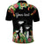 671 Guam Personalised Polo Shirt Latte Stone and Tropical Flowers