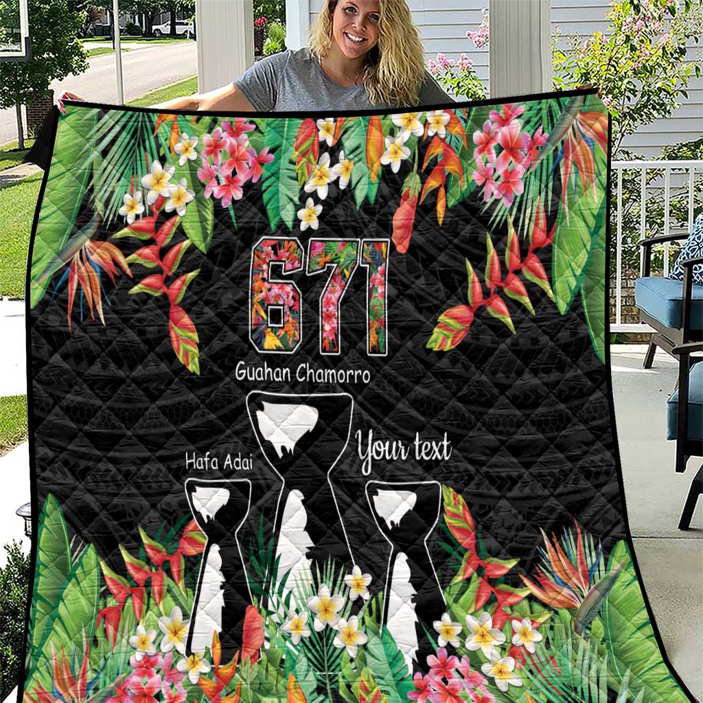 671 Guam Personalised Quilt Latte Stone and Tropical Flowers