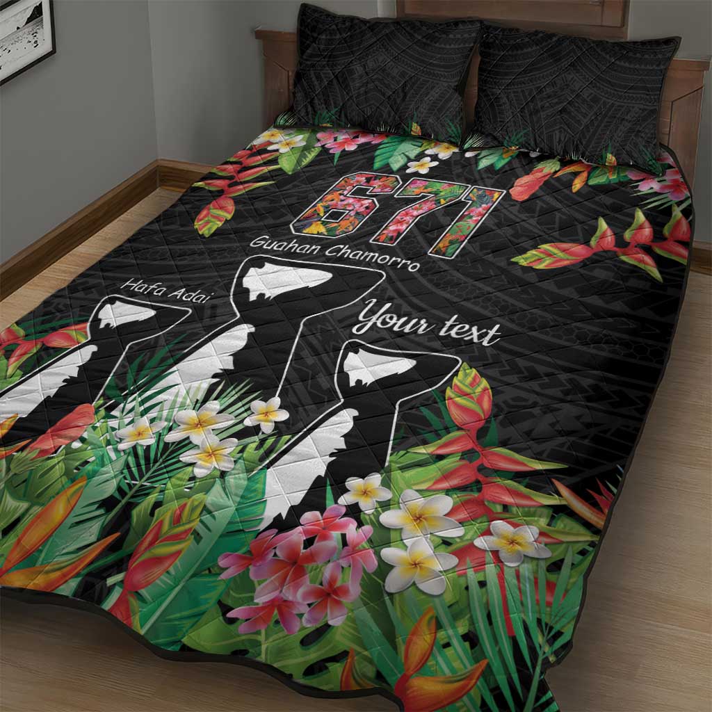 671 Guam Personalised Quilt Bed Set Latte Stone and Tropical Flowers LT9 - Polynesian Pride