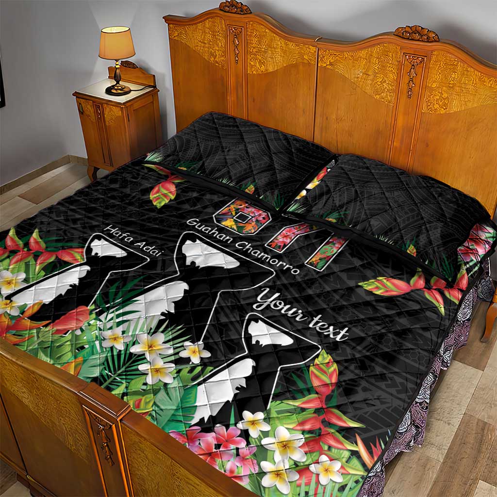 671 Guam Personalised Quilt Bed Set Latte Stone and Tropical Flowers LT9 - Polynesian Pride