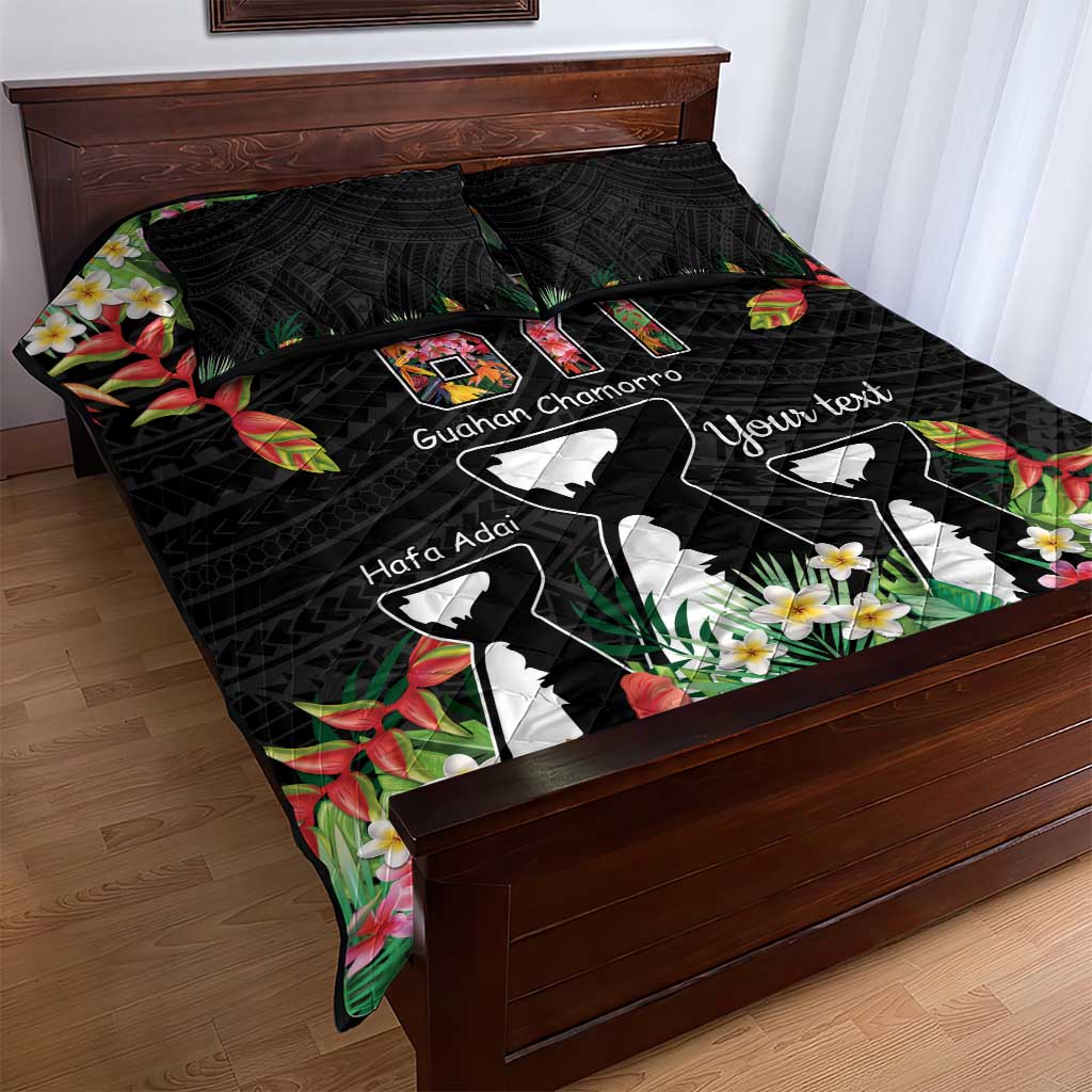 671 Guam Personalised Quilt Bed Set Latte Stone and Tropical Flowers LT9 - Polynesian Pride