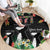 671 Guam Personalised Round Carpet Latte Stone and Tropical Flowers