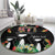 671 Guam Personalised Round Carpet Latte Stone and Tropical Flowers