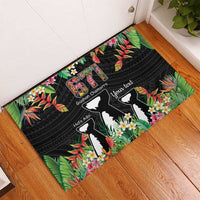 671 Guam Personalised Rubber Doormat Latte Stone and Tropical Flowers LT9 - Polynesian Pride