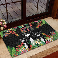 671 Guam Personalised Rubber Doormat Latte Stone and Tropical Flowers LT9 - Polynesian Pride