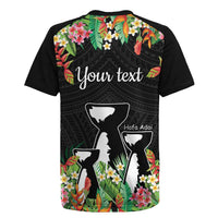 671 Guam Personalised Rugby Jersey Latte Stone and Tropical Flowers LT9 - Polynesian Pride