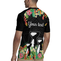671 Guam Personalised Rugby Jersey Latte Stone and Tropical Flowers LT9 - Polynesian Pride