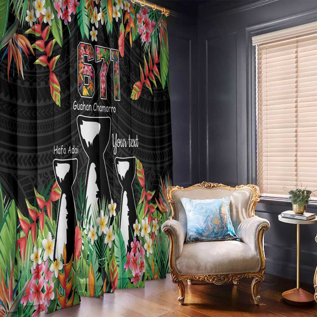 671 Guam Personalised Window Curtain Latte Stone and Tropical Flowers LT9 - Polynesian Pride