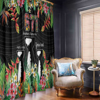 671 Guam Personalised Window Curtain Latte Stone and Tropical Flowers LT9 - Polynesian Pride