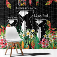 671 Guam Personalised Window Curtain Latte Stone and Tropical Flowers LT9 - Polynesian Pride