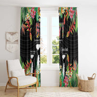 671 Guam Personalised Window Curtain Latte Stone and Tropical Flowers LT9 - Polynesian Pride