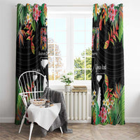 671 Guam Personalised Window Curtain Latte Stone and Tropical Flowers LT9 - Polynesian Pride