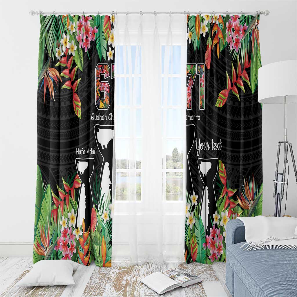 671 Guam Personalised Window Curtain Latte Stone and Tropical Flowers LT9 - Polynesian Pride