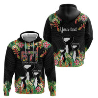 671 Guam Personalised Zip Hoodie Latte Stone and Tropical Flowers LT9 - Polynesian Pride