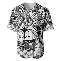 Guam Hafa Adai Guasali Flowers Baseball Jersey LT9 Black - Polynesian Pride