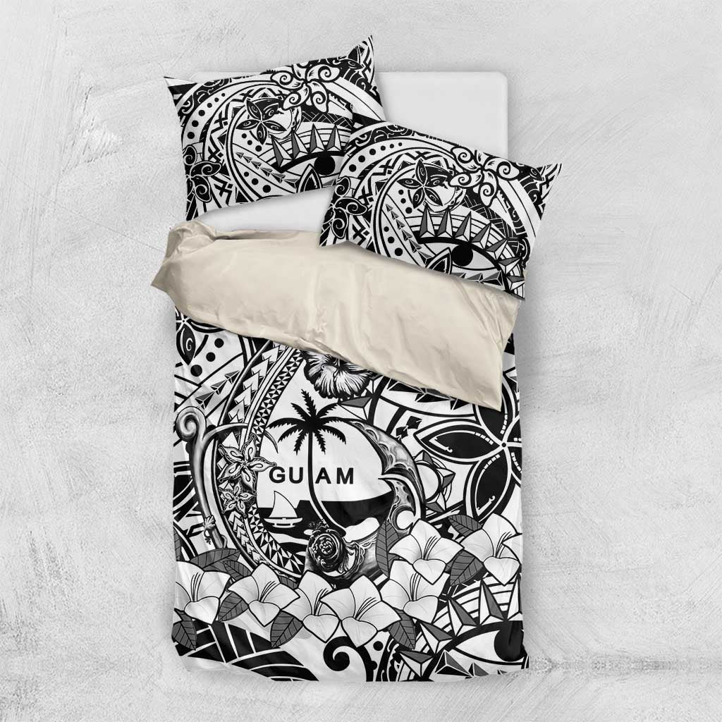 Guam Hafa Adai Guasali Flowers Bedding Set LT9 US Twin 172cm x 218cm Black - Polynesian Pride