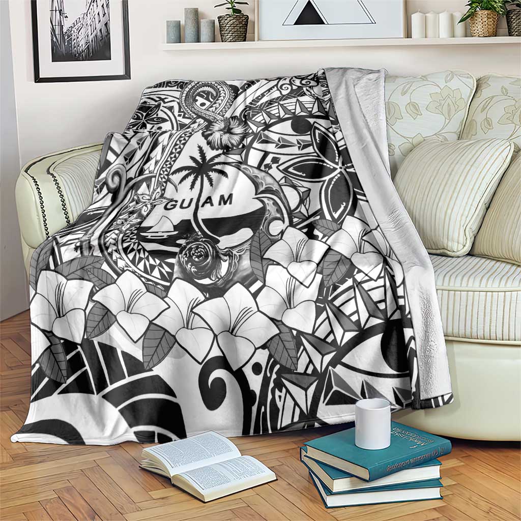 Guam Hafa Adai Guasali Flowers Blanket LT9 Black - Polynesian Pride