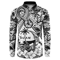 Guam Hafa Adai Guasali Flowers Button Sweatshirt LT9 Black - Polynesian Pride