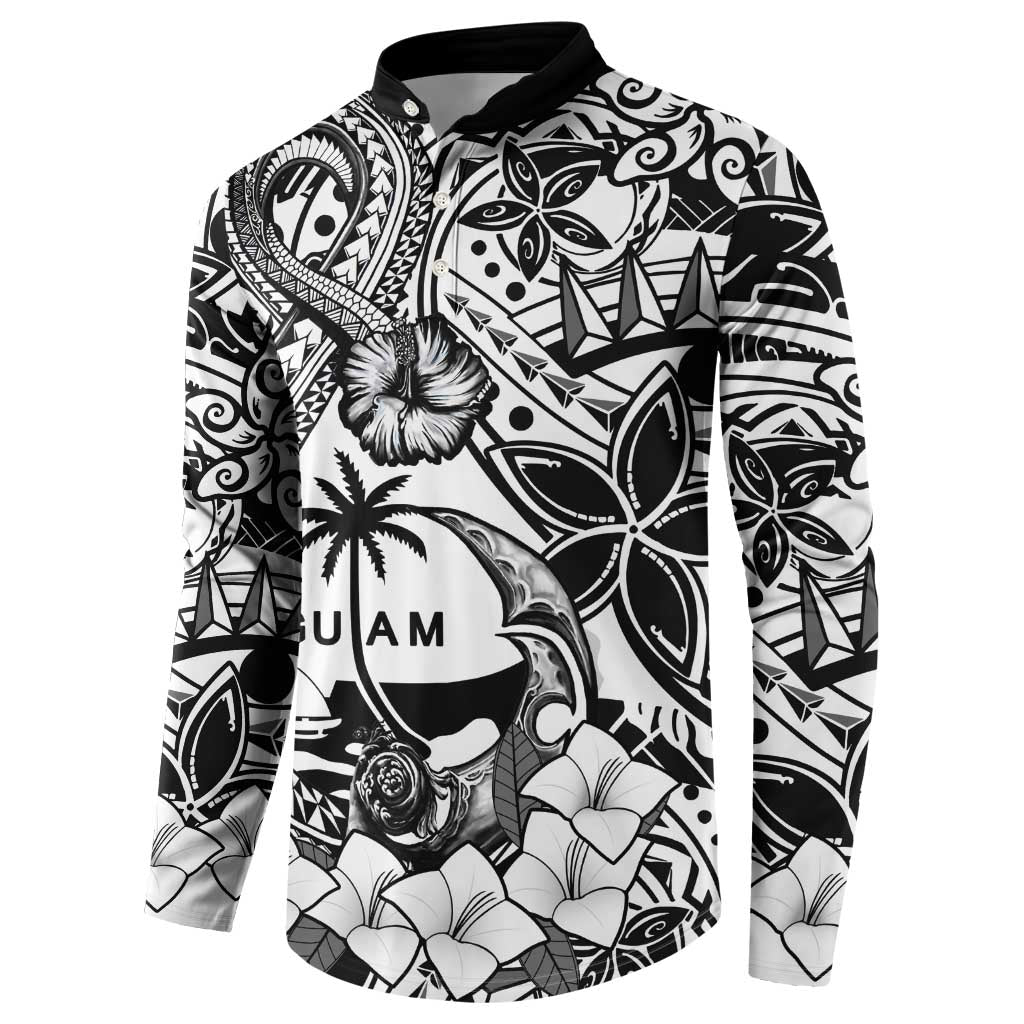 Guam Hafa Adai Guasali Flowers Button Sweatshirt LT9 - Polynesian Pride