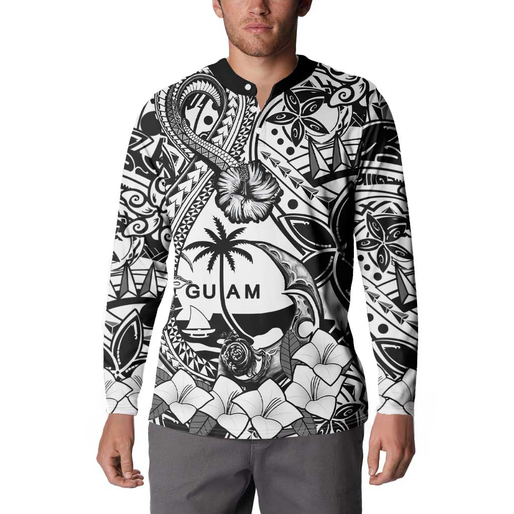 Guam Hafa Adai Guasali Flowers Button Sweatshirt LT9 - Polynesian Pride