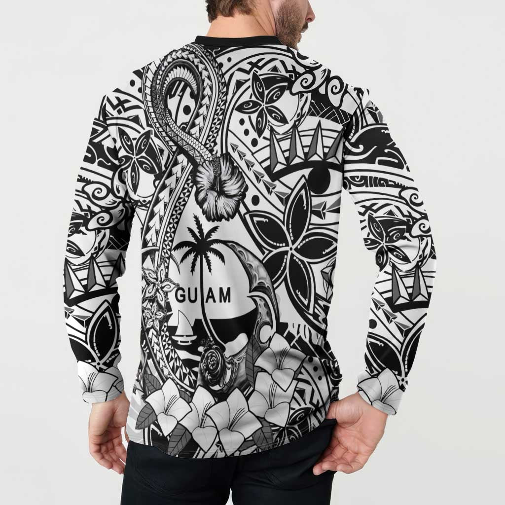 Guam Hafa Adai Guasali Flowers Button Sweatshirt LT9 - Polynesian Pride