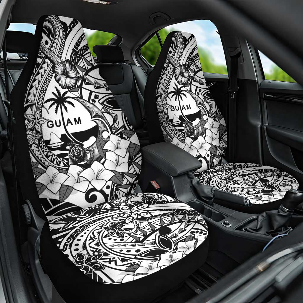 Guam Hafa Adai Guasali Flowers Car Seat Cover LT9 One Size Black - Polynesian Pride