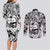 Guam Hafa Adai Guasali Flowers Couples Matching Long Sleeve Bodycon Dress and Long Sleeve Button Shirt